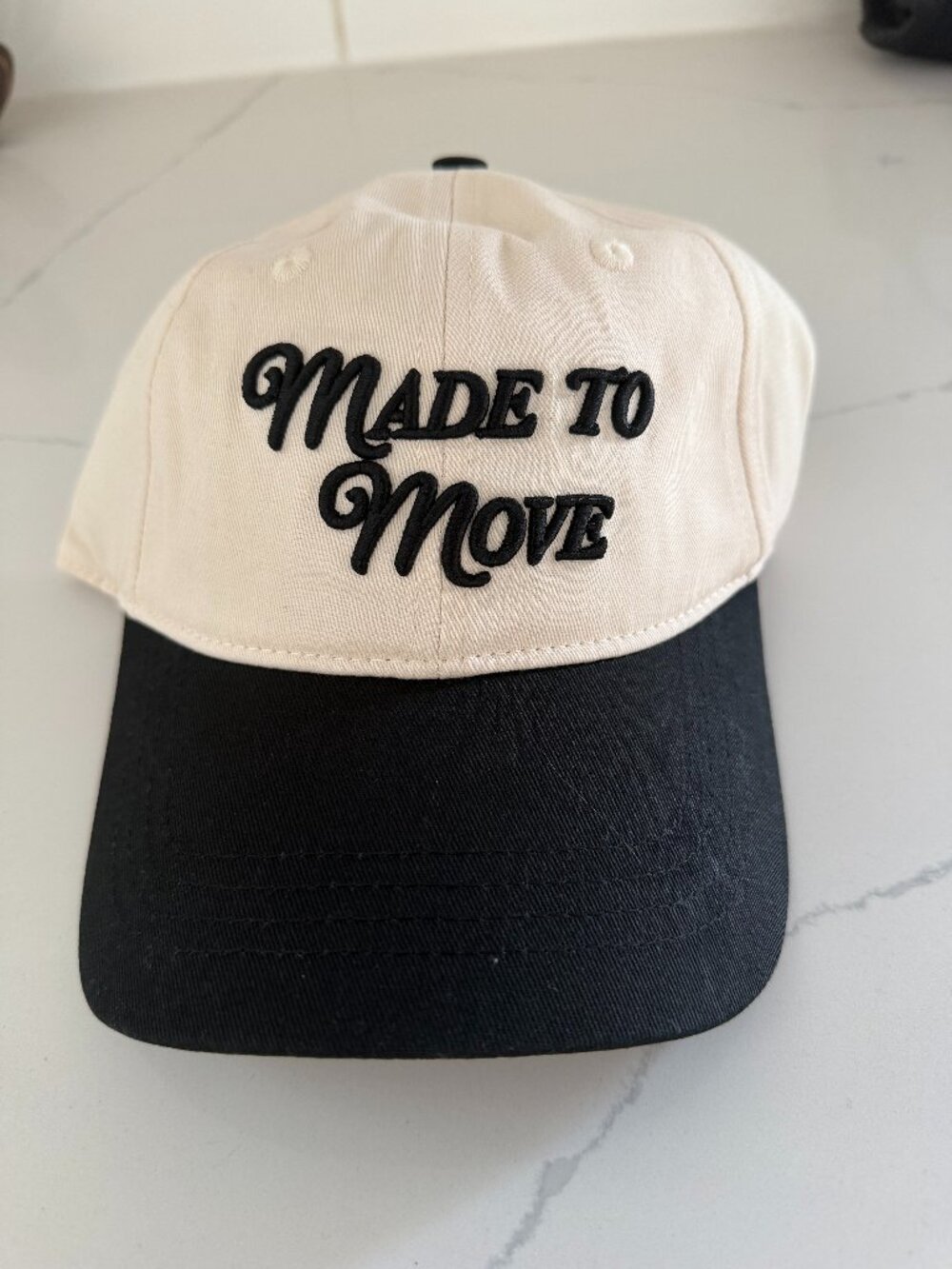 Bandolier Made To Move Baseball Cap Cream & Black Two-Tone Adjustable Hat
